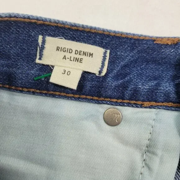NWT Madewell Mini Denim Jean Skirt Raw Hem Size 30  11923-0120 - Picture 4 of 6